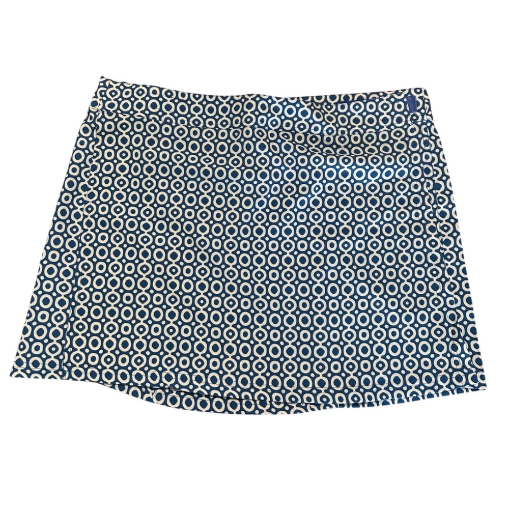 RipSkirt Blue White Dot Print Wrap‎ Mini Skirt XL Beach Vacation NWT